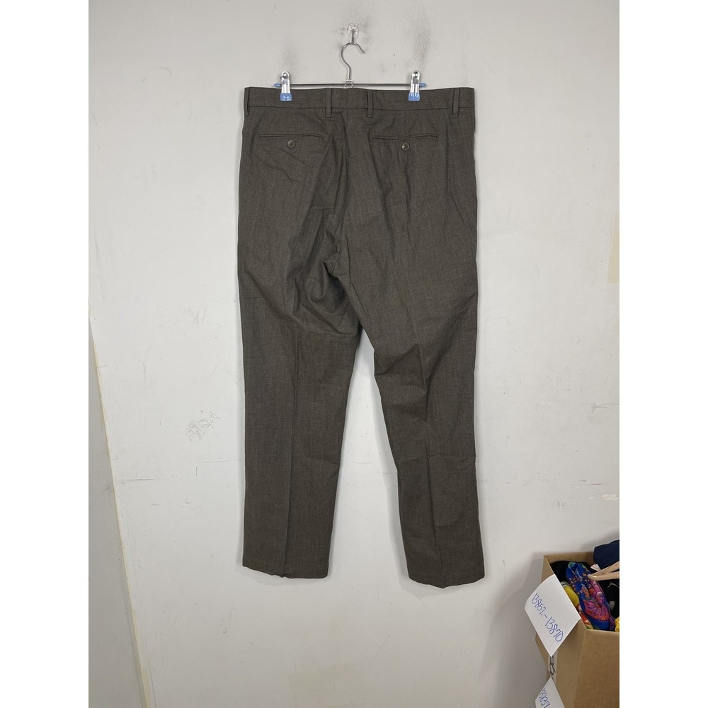 Banana Republic Men's 36/32 Straight Fit Plaid Dress Pants 100% Cotton Brown